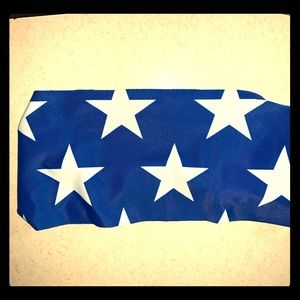 NWOT workout headband, blue with white stars